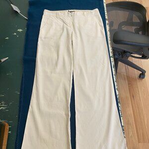 White Linen Blend Pants by Theory Size 8